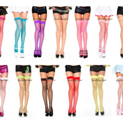 ?Women's COLOR FISHNET Thigh High STOCKINGS ???? Neon DISCOUNTS APPLY????