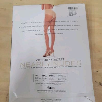 Victoria's Secret Nearly Nudes Control Top Pantyhose Size Medium