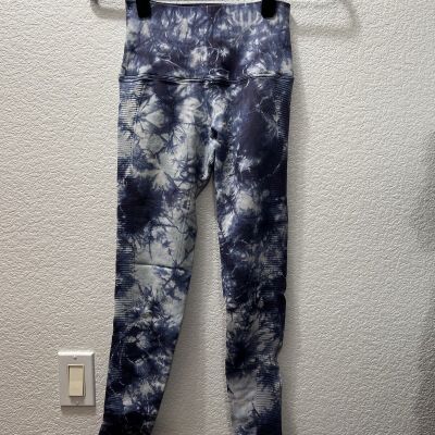 Avocado Womens Medium Large Tone it Up Blue White Tie Dye Seamless Leggings