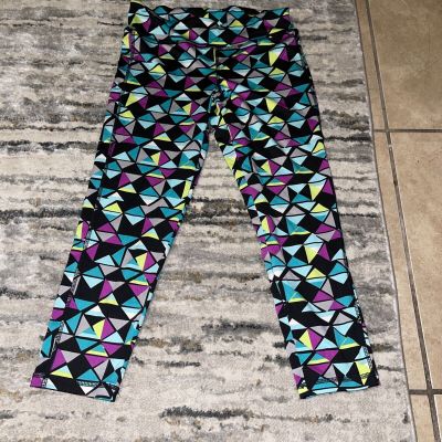 EUC Bright Geometric Triangle Print Live Love Dream By Aeropostale Leggings M