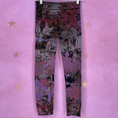 Collage Print Multi Color Leggings Women’s Size Medium