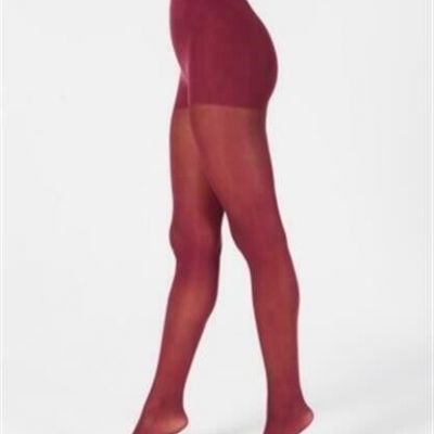 Dkny 252647 Women's Light Opaque Control Top Tights Burgundy Size Medium