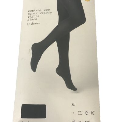 A New Day Women's 80D Control Top Super Opaque Tights  Size S/M