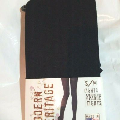 New  MODERN HERITAGE Control Top Opaque Tights Size S/M 100-150 lbs. Dark Blue