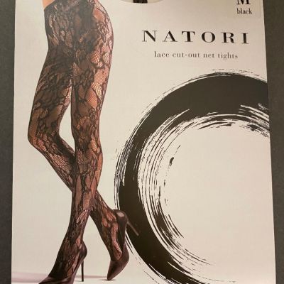 NEW! NATORI Lace Cutout Tights (Size M) Black