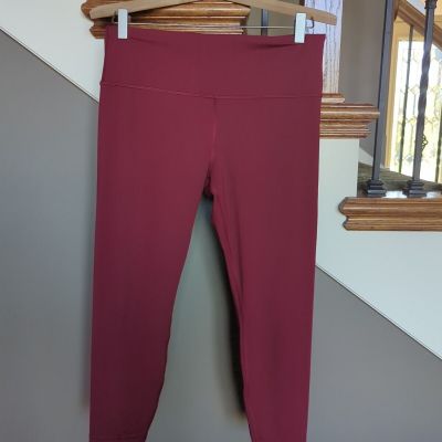 Athleta Elation Train 7/8 Workout Athletic Leggings Dark Red Women Size Large