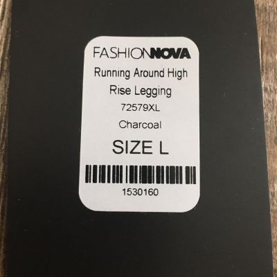 Fashion Nova Running Around High Rise Legging Size L in Charcoal
