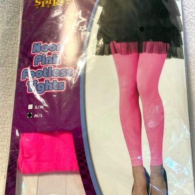 Spirit Women’s M/L Neon Pink Footless Tights Halloween/Cosplay