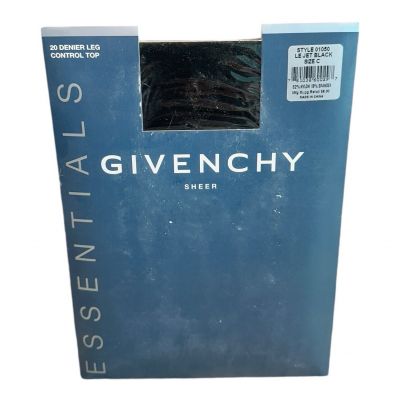 2006 Givenchy Sheer Essentials Control Top Pantyhose Jet black Size C 20 Denier