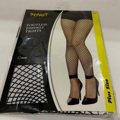 Spirit Costume FOOTLESS FISHNET TIGHTS Plus Size NEW BLACK