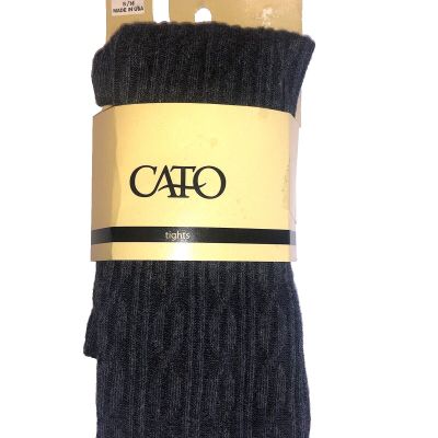 New Cato Tights Women's Size S/M (90-130LBS) Gray Cable Knit