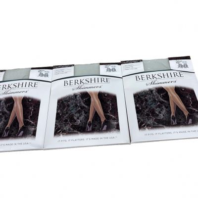 Berkshire Women's Shimmers Ultra Sheer Control Top Pantyhose 4429 Pack Of 3