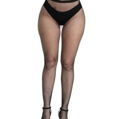 Fishnet Stockings For Women High Waisted Fishnet One Size Black-mini-grid