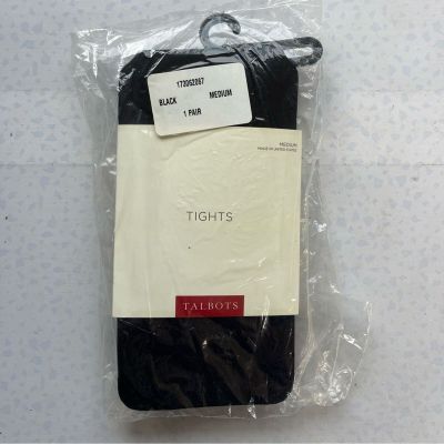 TALBOTS Black Basic Tights Size Medium NWT