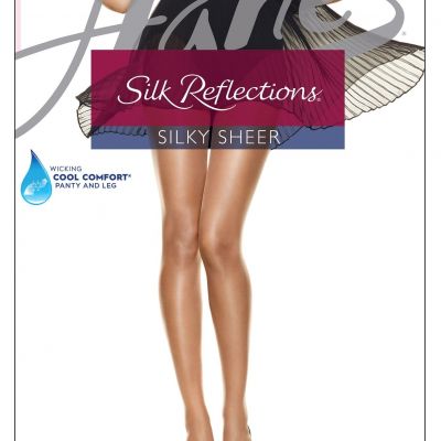 Hanes Pantyhose Silk Reflections Non-Control Sheer Toe Sandalfoot 715 AB,CD,EF