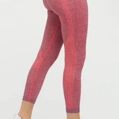 Spanx Seamless Sculpt Leggings Spacedye Coral Punch Size Large Workout Gym NWT