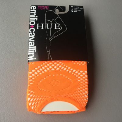 NWT Italy Hue Emilio Cavallini Circle Net Footless Tights Size M/L Orange #826G