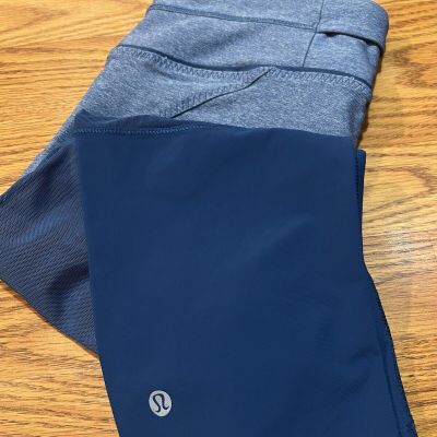 Lululemon Training Tough Crop Mesh Leggings Poseidon Blue Size 6