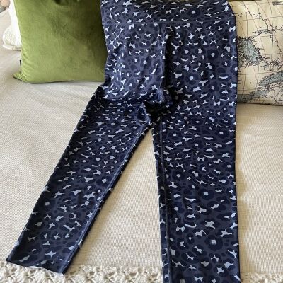 Aerie “Offline” Leggings Leopard Animal Print, Blue, Size: XL