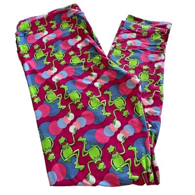 LuLaRoe Tall & Curvy Size TC 12-18 Leggings with KERMIT THE FROG Pattern