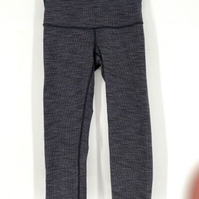 Lululemon  Leggings Women Size 4 21” Under Wonders honeycomb pattern black gray