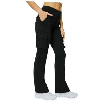 Yoga Flare Leggings for Women High Waisted Yoga Casual Pants Medium Black