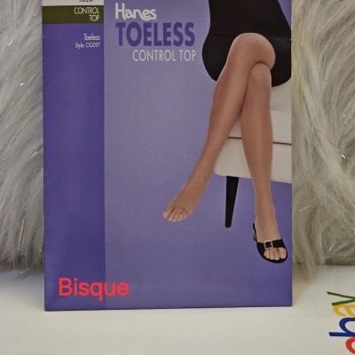 HANES TOELESS CONTROL TOP PANTY HOSE SIZE A/B BISQUE 0G097