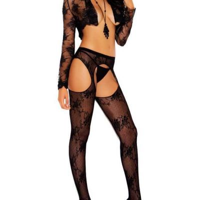 Sexy Suspender Lace Dot Mesh Stockings Tights Thigh Highs Hosiery Adult Women