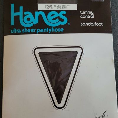 Hanes Vintage 1985 Ultra Sheer Pantyhose Size B Gentlebrown Stle 710 Tummy Ctrl