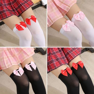 Thigh High Stockings with Satin Bows Adult Womens Leg Avenue 6255