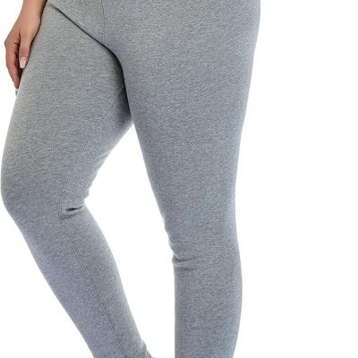 ZERDOCEAN Women's Plus Size High Waist Fleece Lined Leggings 2X, Ligth Gray