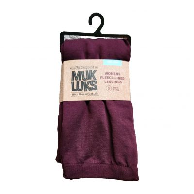 Muk Luks Maroon Red Fleece Lined Leggings, Size 2X/3X, NWT, Warm Winter