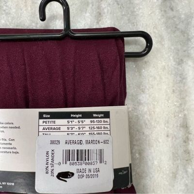 NWT Luxe Microfiber Burgundy Tights