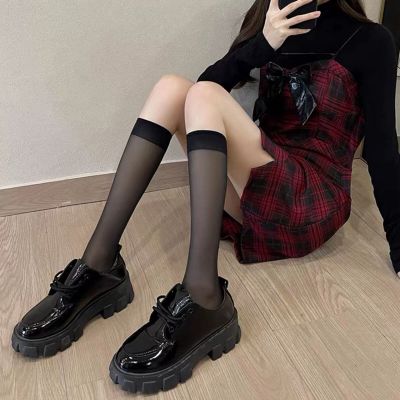 1 Pair Women Stockings Anti-falling Comfortable Patchwork Over Knee High