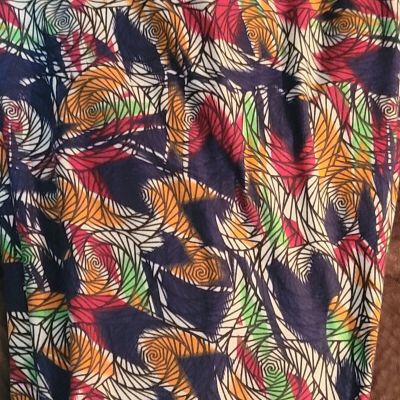 Lularoe TC NWOT Multi-color Blue Background Leggings (#L104)