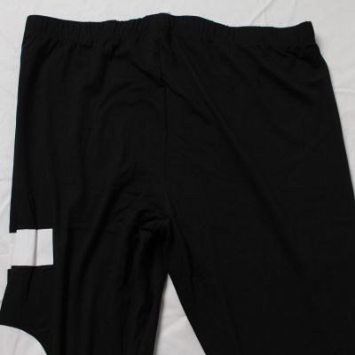 Shein Women's Plus EZwear Love Graphic Knit Leggings MR2 Black Size 1XL