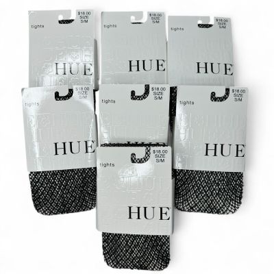 HUE Wool Boucle Loop Net Tights Size S/M Black - Wool Nylon Blend - 7 Pairs New