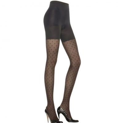 NWT Spanx Tight-End Tights Patterned Dotted Lines black tummy control