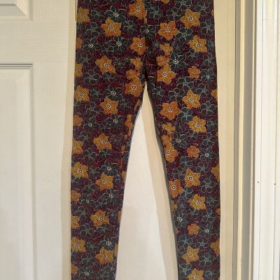 Ladies Leggings, Lula Roe, One Size, Multicolor Floral