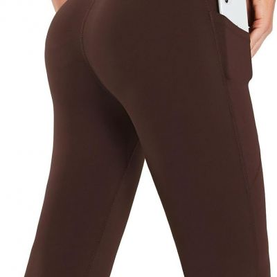 BALEAF Women's Capris with Pockets Knee Length Capri Leggings High Waisted Stret