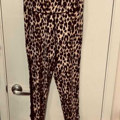 Victoria's Secret Leopard Print Leggings Netted Ankle Size S