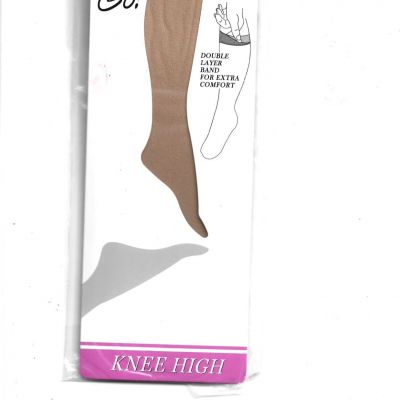 New On The Go! Knee High Nude Stockings,Double Layer Band,One Size