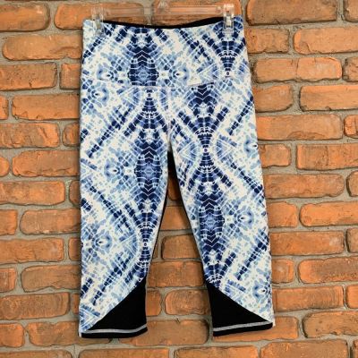 Victoria's Secret VSX Sport Tie-Dye Crop Leggings Workout Yoga Pants Blue Size M