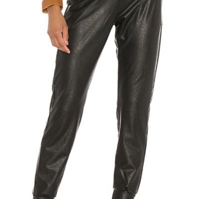 Commando Faux Leather Jogger XS Pockets Black Pull On Travel