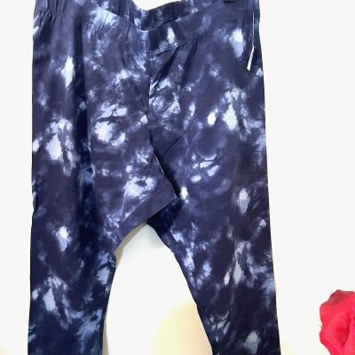 Old Navy Women’s Size XXL  ~ High-Waisted Cropped Leggings ../Blue Tie-Dy