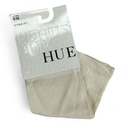 HUE Modern Rib Knee High Ivory Womens One Size Banded Top | 1 Pair NWT