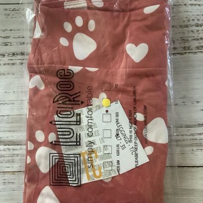 NWT LuLaRoe TC Tall Curvy Leggings - Pink With Paw Print Design