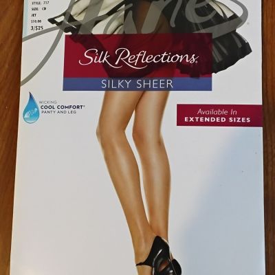 *Hanes SILK REFLECTION,New Size CD,Jet Sheer Toes,Control TopPantyhose Tights*