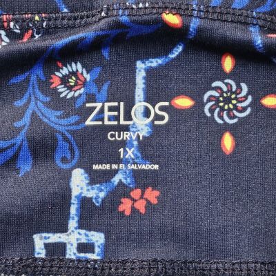 2 Pair New Zelos Women's 0Curvy Athletic Leggings Wide Waist Band Plus Size 1X