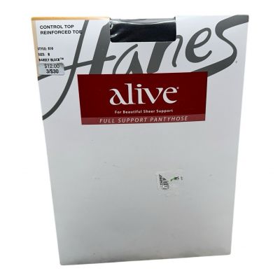 Hanes Alive Full Support Control Top Pantyhose Barely Black Size B 810